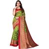 IMTRA FASHION Saree Di Seta Artistica Stampata Verde Tradizionale Indiana Con Camicetta-SELENA GREEN