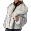 HAOLEI Giacca Invernale da Donna Pellicciotto Corto Alla Moda Giacca Elegante Caldo Cappotto Donna Senza Cappuccio Elegante Cappotti Morbido Comodo Slim Fit Per Uscire