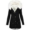 Generico Giacca Invernale da Donna Oversize in Peluche Cappotto Donnas Lungo Caldo Pile Piumino Trapuntato Con Pelliccia Calda Fodera in Orsacchiotto Maniche Lunghe Taglie Forti Moda Parka Antivento Cappotto
