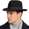 Ruphedy Fedora Cappelli per Uomo Donna Lana Tesa Larga Feltro Panama Fedora Hat, Nero , L