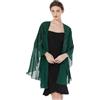 BEAUTELICATE Scialle Donna Elegante per Cerimonia Taglie Forti Chiffon Coprispalle Sheer Stola Donna per Matrimonio Estivo Sposa Abiti (Emerald Green, Taglia Unica)