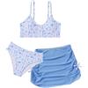 SEAUR 3 Pezzo Costume da Bagno per Bambini Ragazze Top Canotta Cool Slip Bikini Gonna da Bagno Set di Abbigliamento da Spiaggia Piscina per 8-14 Anni