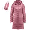 Generico Piumino Lungo da Donna Cappotto Giacca Imbottita Slim Aderente di Media Lunghezza da Donna Imbottita in Caldo Piumino Leggero Casual Invernale Giacca