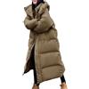 Generic Piumino oversize con cappuccio, cappotti lunghi da donna, giacche invernali spesse alla moda da donna, caldo piumino casual