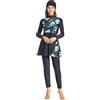 BlueSnow Costumi da Bagno Musulmani per Donna Costumi da Bagno modesti a Maniche Lunghe Costume da Bagno Arabo Islamico Burkini (S, Y6)