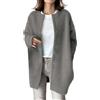 IQYU Cardigan in lana da donna: trench da donna, lungo, elegante cappotto di lana con bottoni, giacca a maniche lunghe, giacca invernale in lana cashmere, giacca invernale cardigan da donna