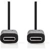 Nedis Cavo USB Nedis - USB 3.2 Gen 1 - USB-C maschio - USB-C maschio - 60 W - 4K@60Hz - 5 Gbps - Nichelato - 3,00 m - Rotondo - PVC - Nero - Confezione