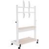 StarTech Supporto mobile per TV - Carrello per TV - Regolabile in altezza, rotelle con freno, doppio ripiano, per televisori da 109-218 cm, soggiorno - Bianco