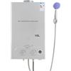 ACROSSPART Scaldacqua a gas liquefatto, scaldabagno GPL, scaldabagno a gas con controllo della temperatura della CPU, soffione doccia e tubo doccia per casa, campeggio all'aperto e doccia camper (16L