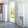 TERRANEO Mobile lavanderia con cesto portabiancheria Laundry 1 cassetto 2 ante in truciolare bianco P 32 x L 45 x H 195 cm