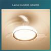Philips Ventilatore da soffitto Bliss pale retrattili trasparenti, struttura ottone ø 51 cm PHILIPS