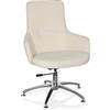 HJH Office 670580 Poltrona SHAKE 300 in ecopelle bianca poltrona moderna, club chair, cocktail chair, regolabile in altezza