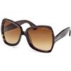Tom Ford FT1222 52F | Occhiali da Sole Graduati o Non Graduati | Plastica | Farfalla, Extravagant | Marrone, Havana | Adrialenti