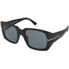 Tom Ford Ryder-02 FT1035 01V | Occhiali da Sole Graduati o Non Graduati | Prova Online | Plastica | Quadrati | Nero | Adrialenti