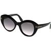 Tom Ford FT1084 01B | Occhiali da Sole Graduati o Non Graduati | Prova Online | Plastica | Tondi | Nero | Adrialenti