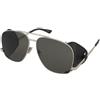 Saint Laurent Leon Leather Spoiler SL 653 001 | Occhiali da Sole Graduati o Non Graduati | Metallo | Pilot | Argento | Adrialenti