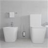 Parama Coppia di sanitari filomuro vaso monoblocco rimless e bidet bianco opaco | Londra