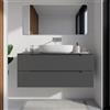 Parama Mobile bagno sospeso 120cm grigio opaco due cassetti soft-close con top | Bako