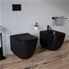 Parama Sanitari filomuro in ceramica nero opaco vaso tornado silent flush sedile soft-close e bidet | Riga