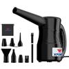 XPOWER Spazzola Elettrica per Polvere, Asciugatura, Gonfiaggio e Soffio per Pulizia Auto, Computer e Foglie (Nero, A-2S)