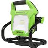 Greenworks G40WL Faretto da Cantiere Ibrido AC/DC e Batteria, Luce da Lavoro Con Gancio, 2000 Lumen, 2 Impostazioni, Cavo AC o Portatile, SENZA Batteria 40V e Caricabatterie