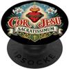 Happy Catholics Cor Jesu Sacratissimum Sacro Cuore di Gesù Cattolico Latino PopSockets PopGrip Adesivo