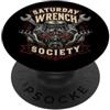 Jeff Hobrath Sabato Wrench Society Vintage V8 Garage Meccanico Art PopSockets PopGrip Adesivo
