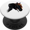 Mane silhouette illusion fantasy folklor Mistico Donna Cavallo Spirito Fuoco Criniera Line Art PopSockets PopGrip Adesivo
