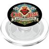 Happy Catholics Cor Jesu Sacratissimum Sacro Cuore di Gesù Cattolico Latino PopSockets PopGrip per MagSafe