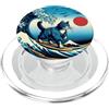 Surfing Cat Hokusai Great Wave Off Kanag Surfing Cat Hokusai Grande Onda Off Kanagawa Giapponese Retrò PopSockets PopGrip per MagSafe