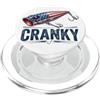 American Flag Patriotic Fisherman Appare Esche da pesca patriottiche Cranky USA Flag Pescatore PopSockets PopGrip per MagSafe