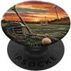 Evening Horizons Vintage Lacrosse Tramonto Campo Giocatore Giornata Gioco PopSockets PopGrip Adesivo