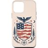 USA Outdoor Horizons Custodia per iPhone 12 mini Vintage All'aperto Patriot Montagna Foresta Stemma Emblema