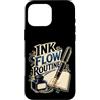 Jimbeels Custodia per iPhone 16 Pro Max INK FLOW ROUTINE Stilografica Taccuino Scrittura