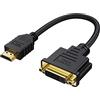 CableCreation Cavo DVI HDMI Adattatore, 0.5 piedi HDMI DVI (24 + 1) cavo, placcato oro HDTV a DVI cavo, supporto 1080P, 3D, 0.15M / Nero
