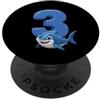 Shark Bday Tees Shark Number 3 Birthday Party Ocean Kids Party 3rd Beach Three PopSockets PopGrip Adesivo