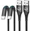 Yosou - Cavo USB C da 2 m, in nylon intrecciato con cavo di ricarica veloce USB C compatibile con Samsung Galaxy S10 S9 S8 A40 A50 A70, caricabatterie per Huawei P30 P20, GoPro Hero 7 6 5, OnePlus 5T