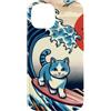 Surfing Cat Hokusai Great Wave Off Kanag Custodia per iPhone 14 Surfing Cat Hokusai Grande Onda Off Kanagawa Giapponese Retrò