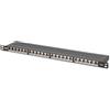 DIGITUS LSA Patch-Panel Cat-6A - 24 porte - 0,5 HE - Schermato - Classe EA - Sportello antipolvere - Nero RAL 9005