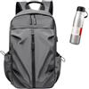super NADIAK Zaino Multifunzione 30L idrorepellente per Laptop 15,6, Scuola, Università e Viaggi - Compartimenti Organizzati, USB Esterno + In Omaggio Borraccia Termica in Acciaio Inox (Grigio)