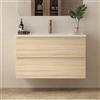 KAMALU Mobile bagno 100 cm lavabo integrato legno chiaro | KAM-HR100