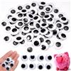Jinsion 100 Pezzi 20 mm Occhi Mobili Adesivi, Occhietti Adesivi per Lavoretti, Occhi in Plastica Autoadesivi Mobili, Wiggle Eyes per Scrapbooking Creazione Bambole Pupazzi Fai da Te Lavoretti Artigianato