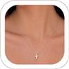 FindChic Collana Donna Croce, Oro Acciaio Inossidabile Regolabile Catena