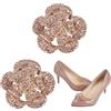 FINGERINSPIRE 2PCS Fermagli per Scarpe in Cristallo 44x40x16mm Charms con Strass Squisiti a Forma di Fiore Scarpe Decorazione Gioielli per Scarpe da Donna Ballerine, Fibbie per Scarpe Eleganti