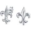 Bling Jewelry Antico Simbolo Del Giglio Orecchini A Perno Minimalisti Fleur De Lis Per Donne Uomini E Adolescenti Leggeri Con Dettagli In Zirconi Cubici. Argento Sterling .925