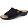 Fly Flot Atella, Ciabatte Donna in Rete Elastica Aperte, Sottopiede Imbottito in Pelle, Nero, 36