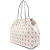 GUESS borsa shopper borsa per utensili Neda Large 2 in 1 Tote Bag Creme White Logo beige