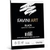 FAVINI ART BLOCCO COLLATO BLACK GRAMMATURA 320 G/M2 FOGLI 10 FORMATO CM. 21X29,7 A4