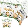 Heboland 2 Pezzi Tovaglia Compleanno Safari, Tovaglie per Feste Animali Giungla 274 x 137cm Tovaglia Compleanno Bambino Usa e Getta per Decorazione Bambini Ragazzi Ragazze per Feste