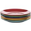Kaleidos Classico Set 6 Piatti Piani, Stoneware (Gres), Giallo/Verde/Blu Azzurro/Arancio/Rosso, 27 x 27 x 10 cm